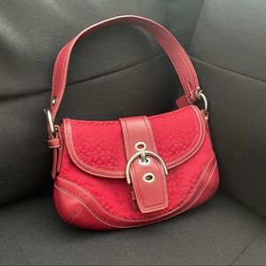 Red Coach boho handbag